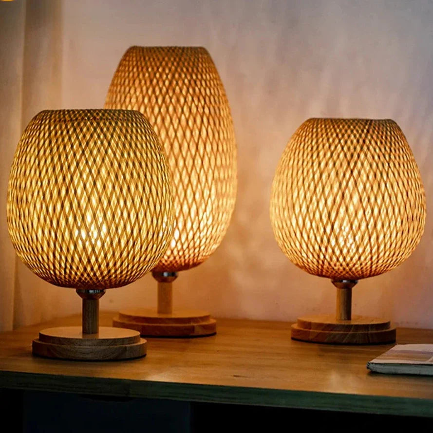 Junips | Rattan lamp - Stepless dimmable basket lamp for bedroom and living room decoration