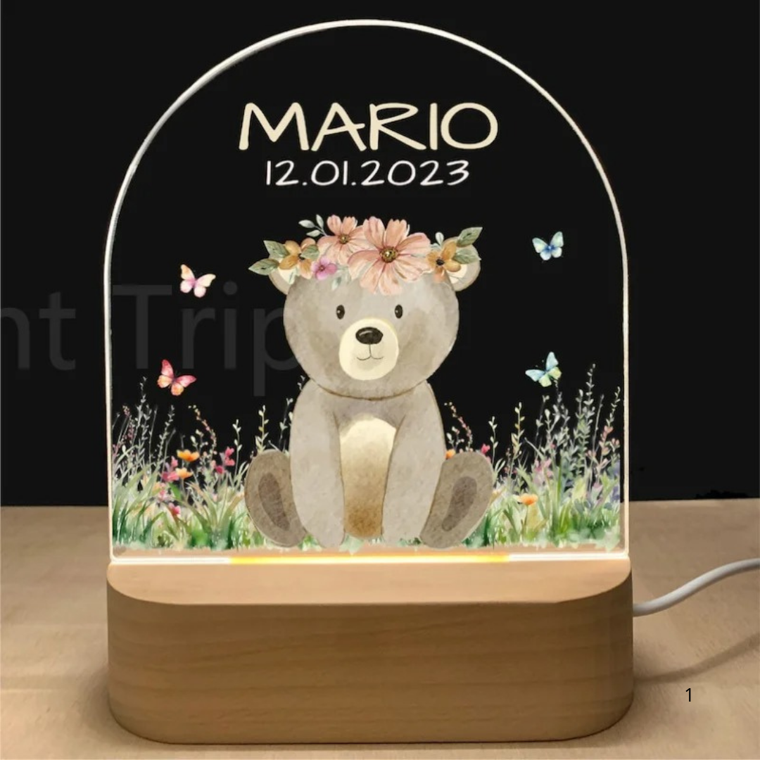 Junips | Personal Night Light with Name – Soft Warm LED Lighting for Children