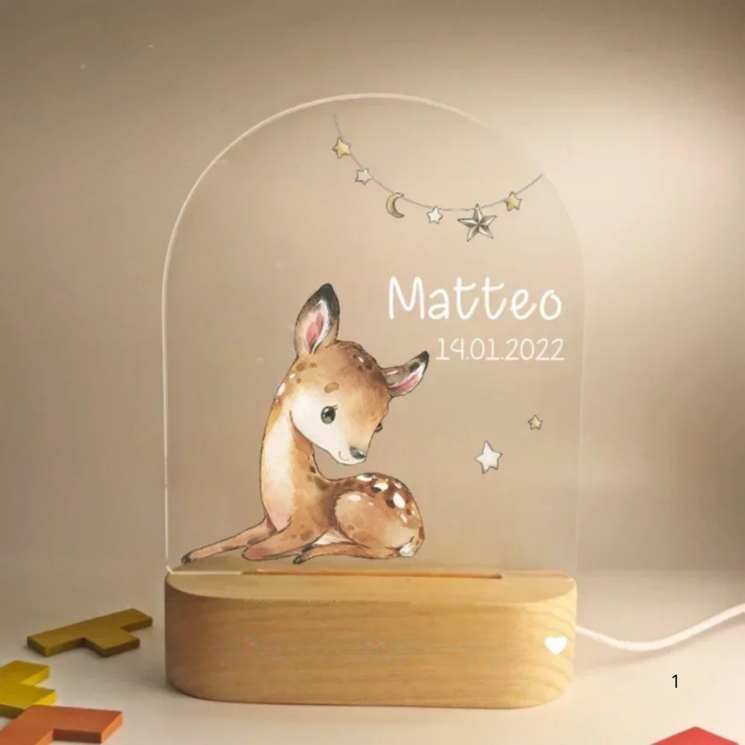 Junips | Personal Night Light with Name – Soft Warm LED Lighting for Children