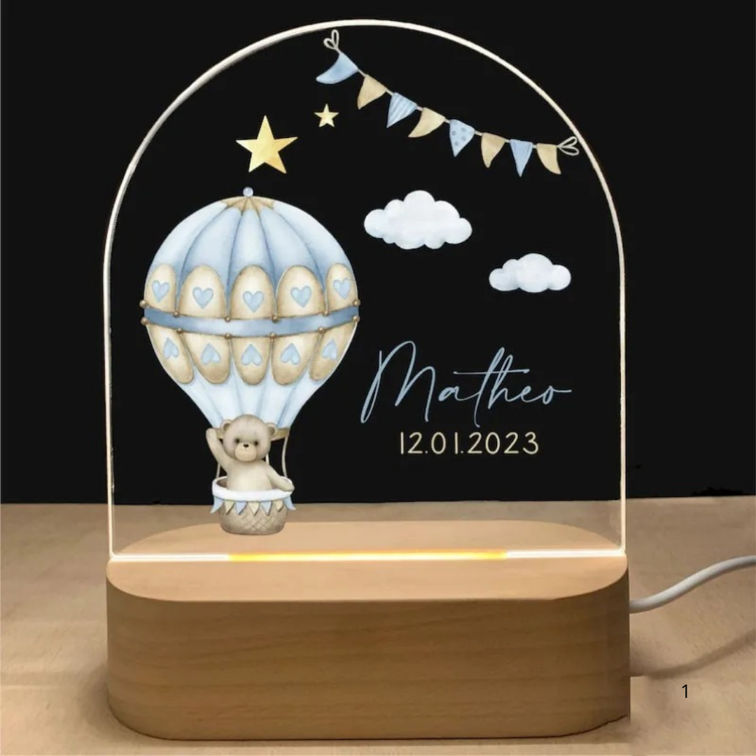 Junips | Personal Night Light with Name – Soft Warm LED Lighting for Children