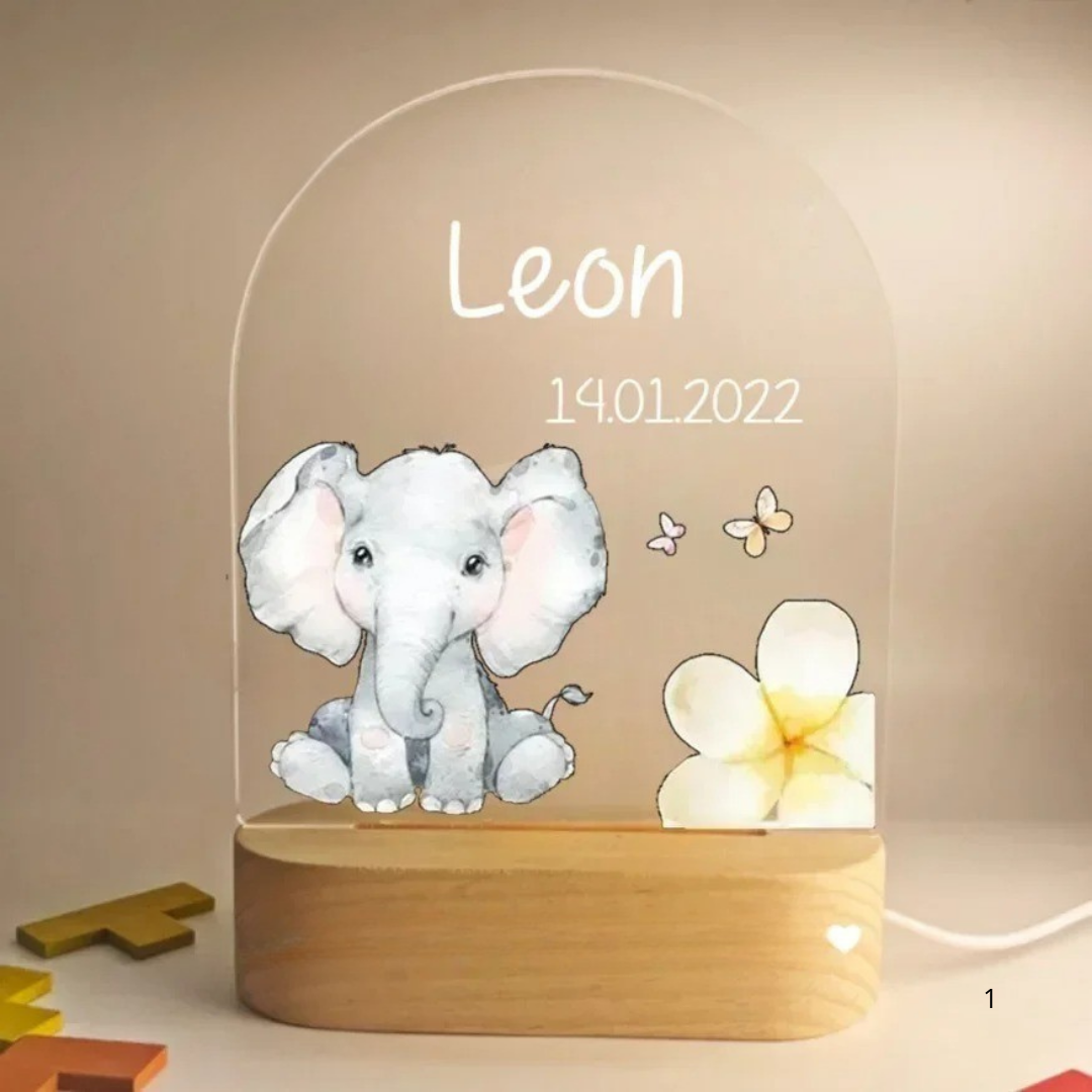 Junips | Personal Night Light with Name – Soft Warm LED Lighting for Children