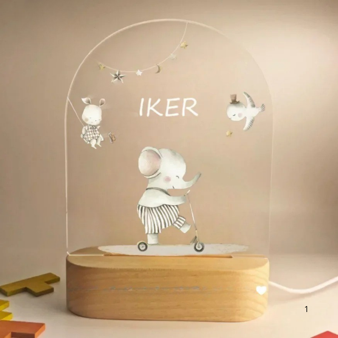 Junips | Personal Night Light with Name – Soft Warm LED Lighting for Children