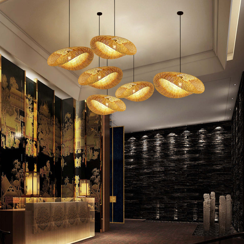 Junips | Rattan Woven Bamboo - Pendant Light - Led - Light