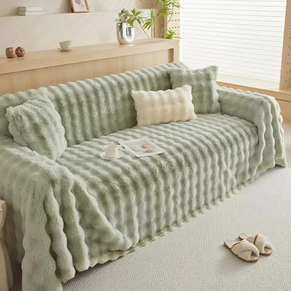 Junips | Rabbit Faux Fur Blanket Soft Sofa Cover