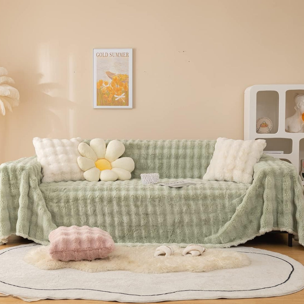 Junips | Rabbit Faux Fur Blanket Soft Sofa Cover