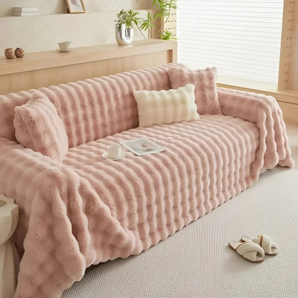 Junips | Rabbit Faux Fur Blanket Soft Sofa Cover