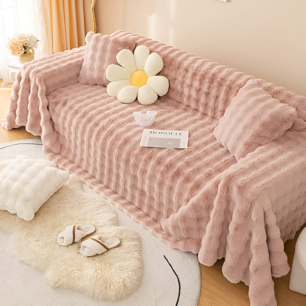 Junips | Rabbit Faux Fur Blanket Soft Sofa Cover