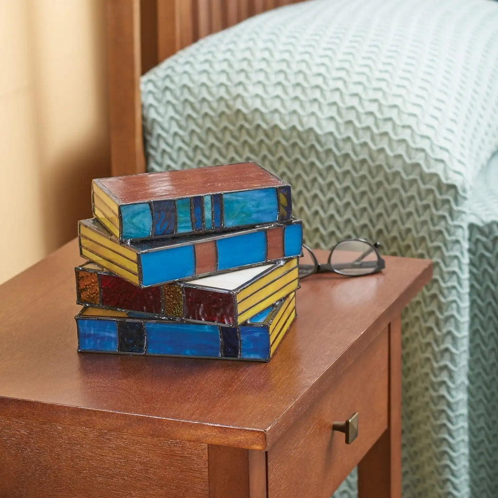 Junips | Stained Glass Table Lamp Decorative Book Design
