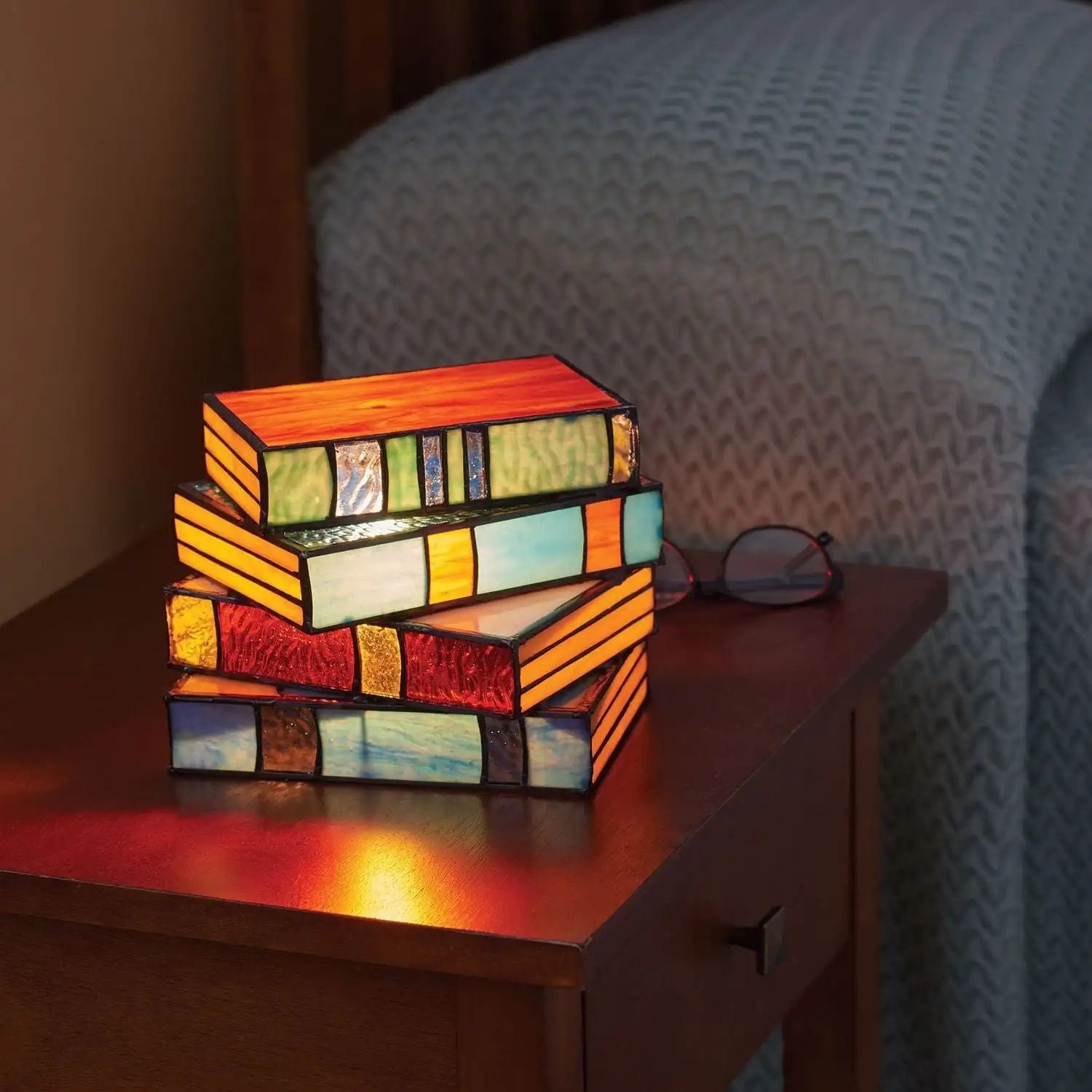 Junips | Stained Glass Table Lamp Decorative Book Design