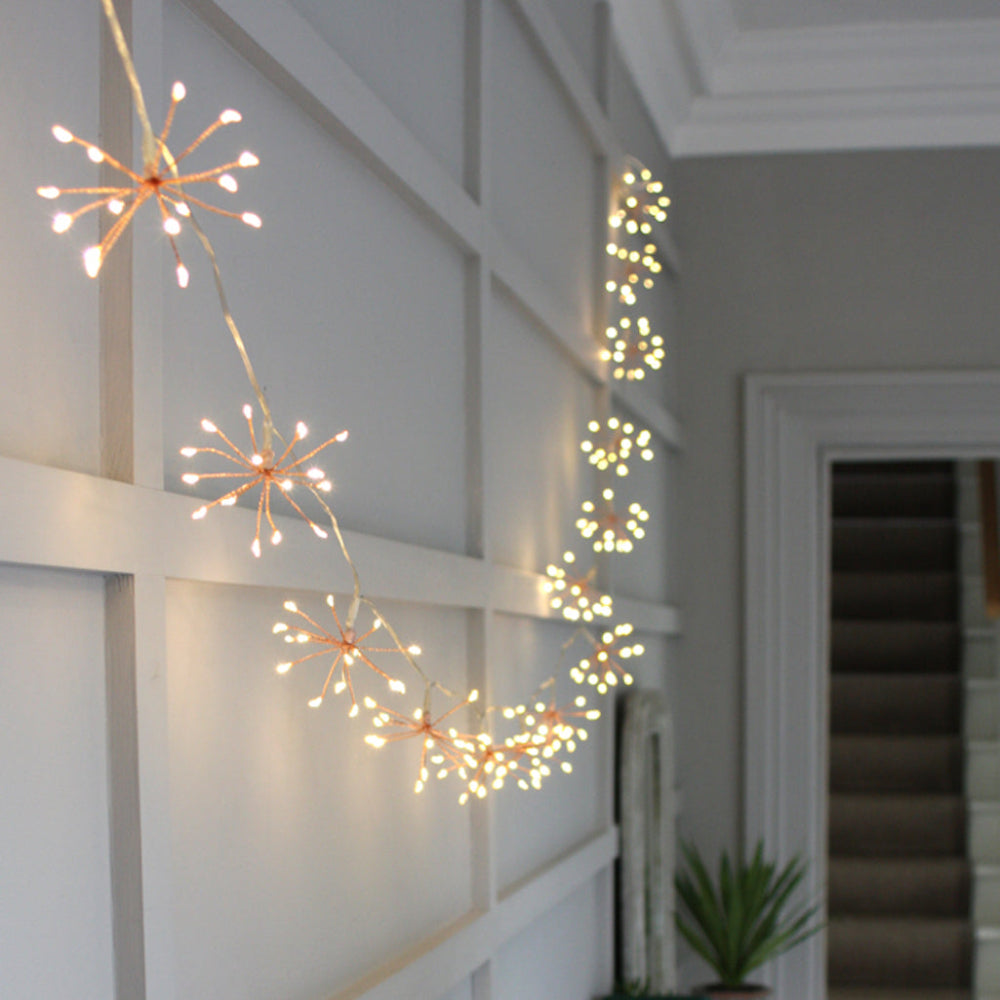 Junips | Starburra – Copper Starburst String Lights with Warm White LEDs for Indoor & Outdoor Decoration