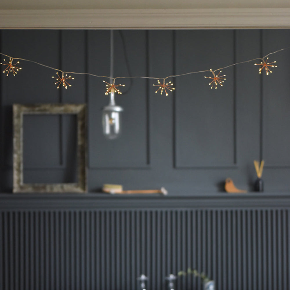 Junips | Starburra – Copper Starburst String Lights with Warm White LEDs for Indoor & Outdoor Decoration