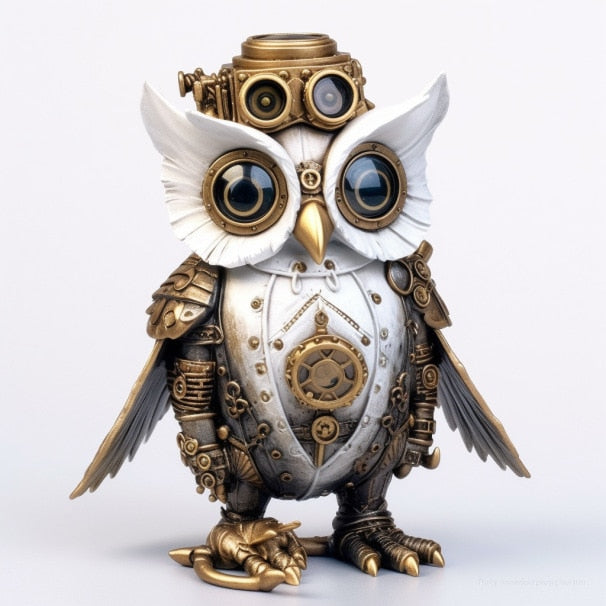 Junips | Steampunk Owl Resin Artwork Decoration Home Indoor and Outdoor Garden Door Decoration Halloween Decoration Accessories