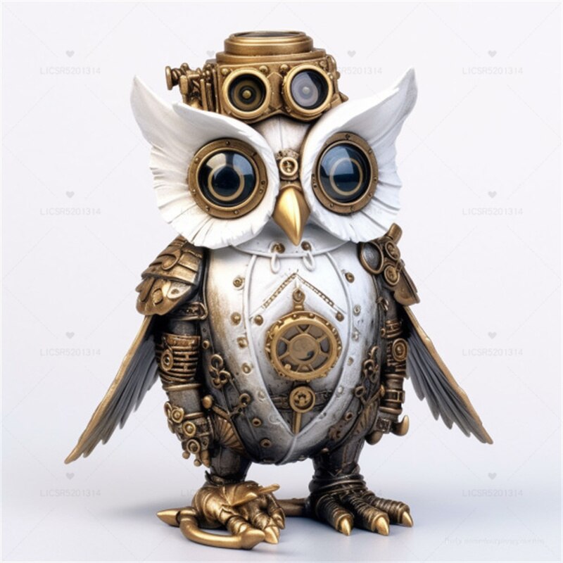 Junips | Steampunk Owl Resin Artwork Decoration Home Indoor and Outdoor Garden Door Decoration Halloween Decoration Accessories
