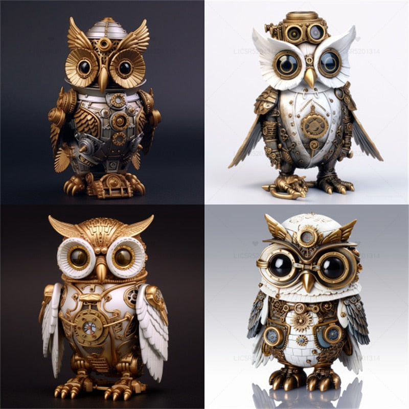 Junips | Steampunk Owl Resin Artwork Decoration Home Indoor and Outdoor Garden Door Decoration Halloween Decoration Accessories