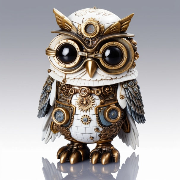 Junips | Steampunk Owl Resin Artwork Decoration Home Indoor and Outdoor Garden Door Decoration Halloween Decoration Accessories