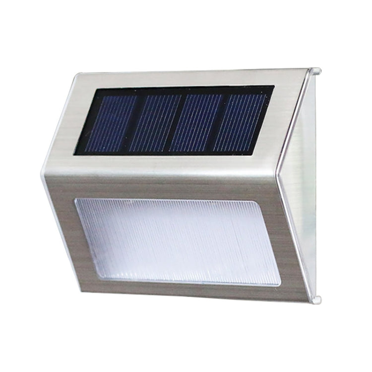 Junips | 2PCS Solar Stainless Steel 3 LED Stair Wall Lamp Outdoor Garden Fence Light (White Light)