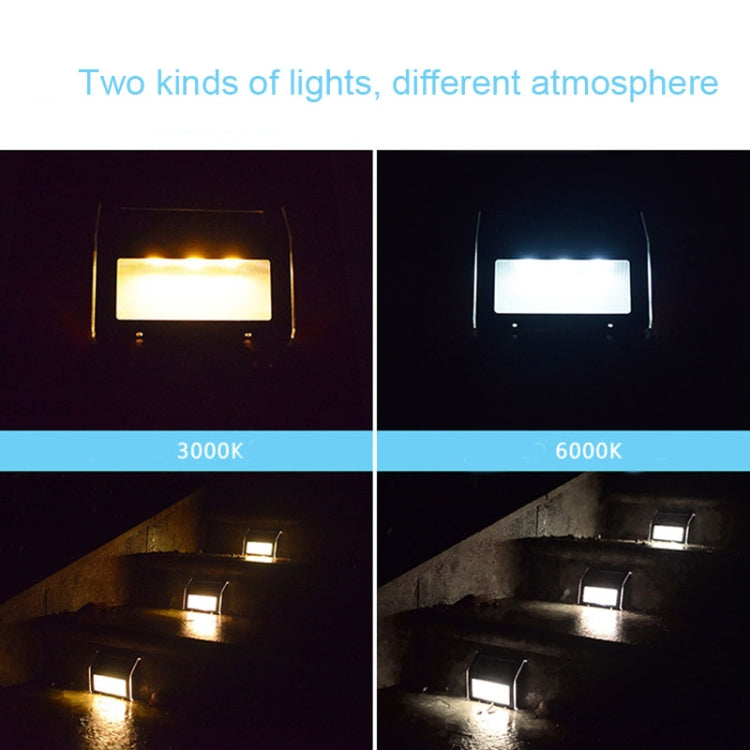 Junips | 2PCS Solar Stainless Steel 3 LED Stair Wall Lamp Outdoor Garden Fence Light (White Light)