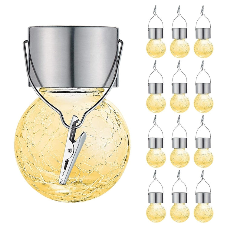 Junips | 12 PCS Snap Ball Solar Chandelier Outdoor Garden Courtyard Holiday Decorative Light with Clip (Warm White Light)
