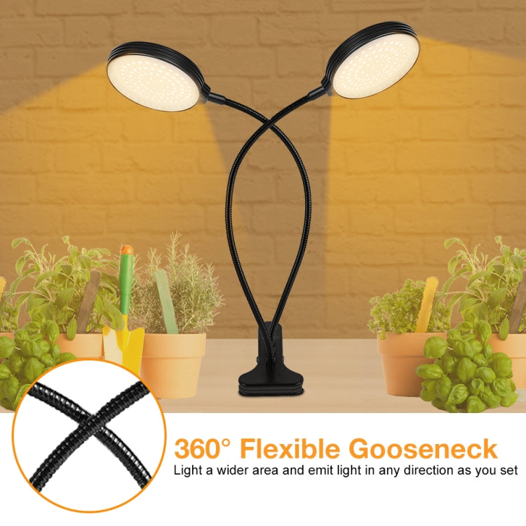 Junips | LED Plant Growth Lamp USB Remote Control Clip Waterproof Full Spectrum Natural White Seedling Plant Light, Power: 45W Three Heads