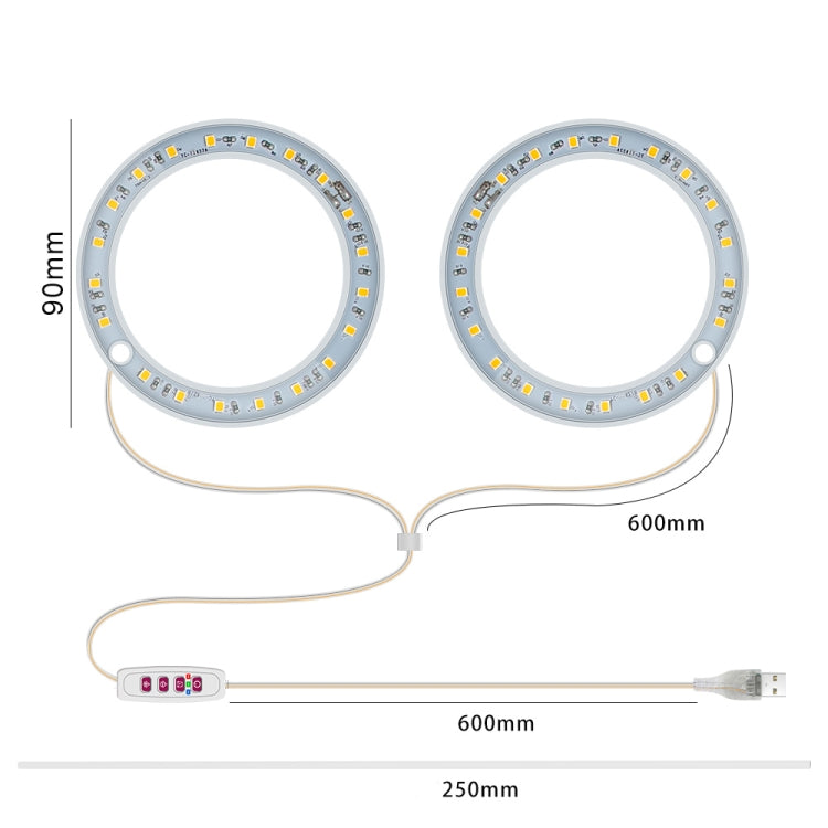 Junips | LED Plant Growth Lamp Full Spectrum Intelligent Timer Indoor Fill Light Ring Plant Lamp, Power: One Head (Sunshine)