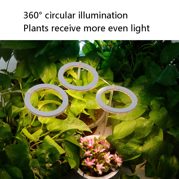 Junips | LED Plant Growth Lamp Full Spectrum Intelligent Timer Indoor Fill Light Ring Plant Lamp, Power: One Head (Sunshine)