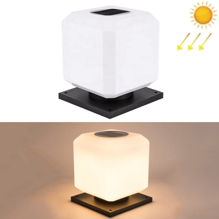 Junips | 003 Solar Square Outdoor Post Light LED Waterproof Wall Lights, Size: 30cm (Warm Light)