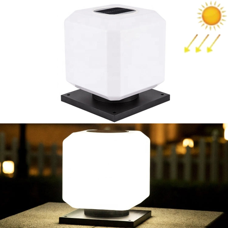 Junips | 003 Solar Square Outdoor Post Light LED Waterproof Wall Lights, Size: 20cm (White Light)