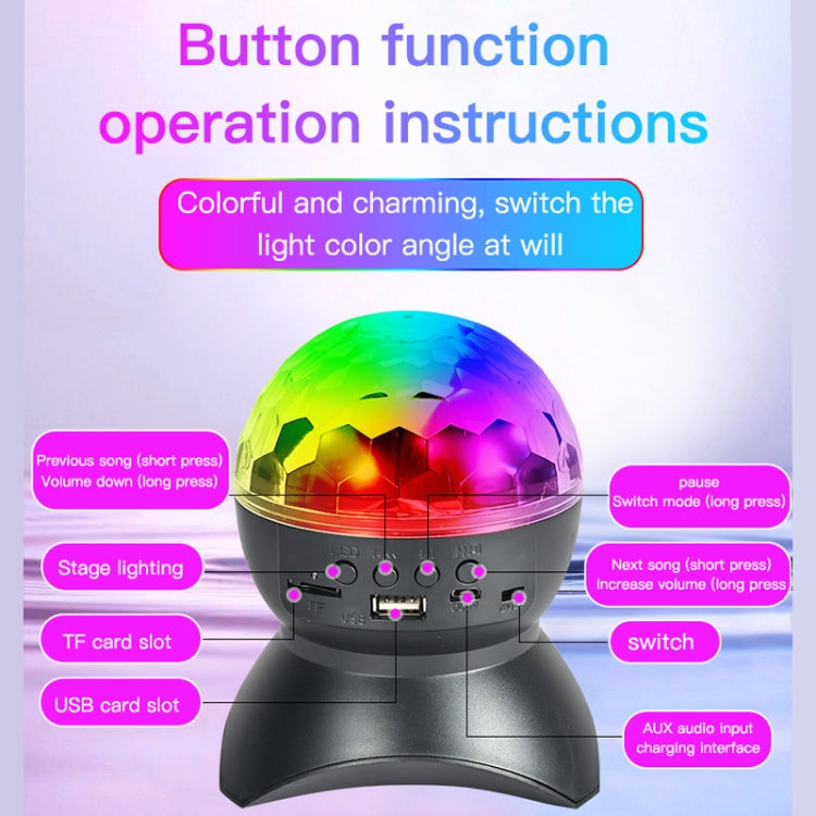 Junips | Home LED Magic Ball Lights Bounce Ambient Lamps Room Sound Lights Balls, Color: Charging Model Black (RGB Colored 5W)