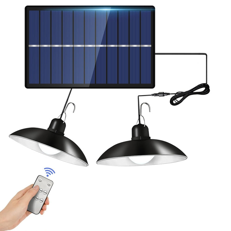 Junips | IP65 Waterproof Outdoor Solar LED Pendant Light Indoor Lighting, Specification: Double White Light with Remote Control