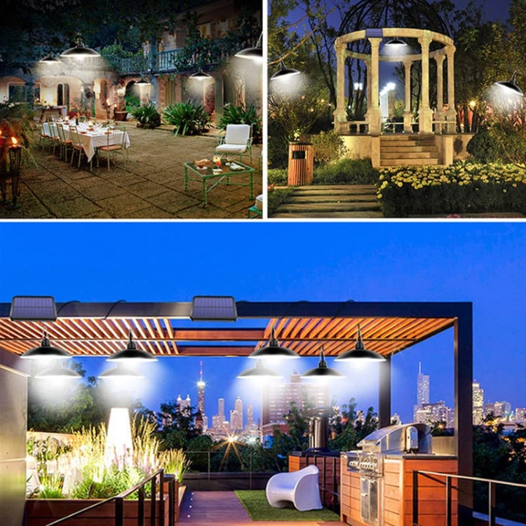 Junips | IP65 Waterproof Outdoor Solar LED Pendant Light Indoor Lighting, Specification: Double White Light with Remote Control