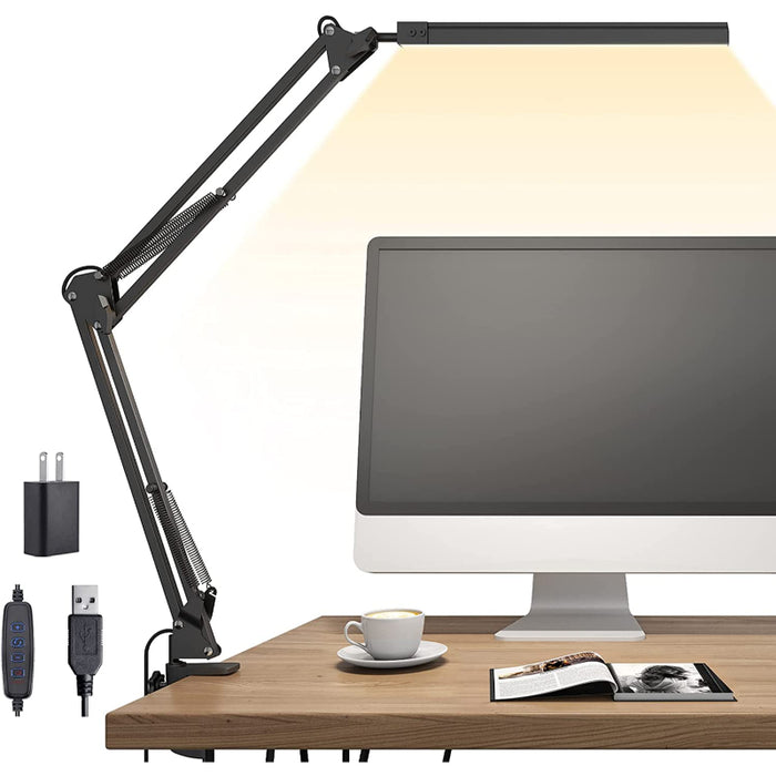 Junips | LED Desk Lamp - Adjustable Desk Lamp with Clamp and Memory Function