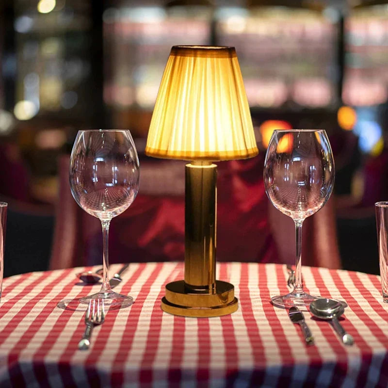Junips | Table Lamp with Gold Base and Fabric Shade