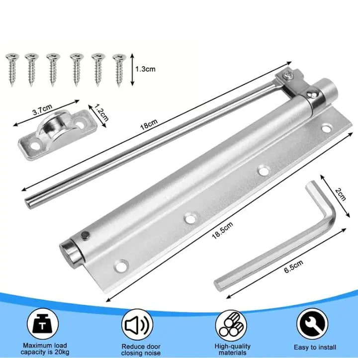 Junips | Automatic door closer – Stainless steel, quiet, easy installation