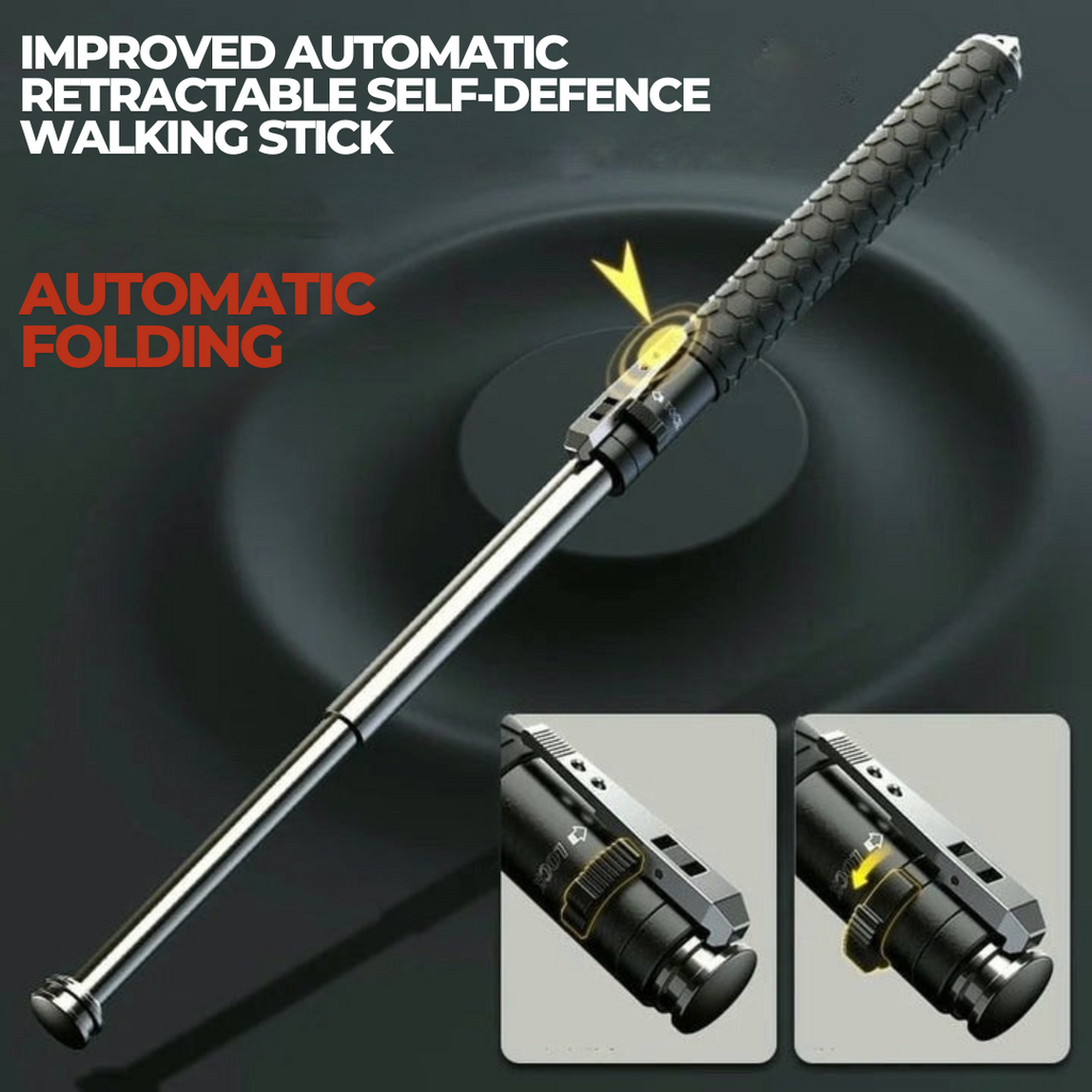 Junips | Telescopic Safety Stick | Automatic One-Click Deployment | Premium Alloy Steel Construction | Anti-Slip Ergonomic Grip | Available in 39cm, 52.5cm, & 65cm Lengths