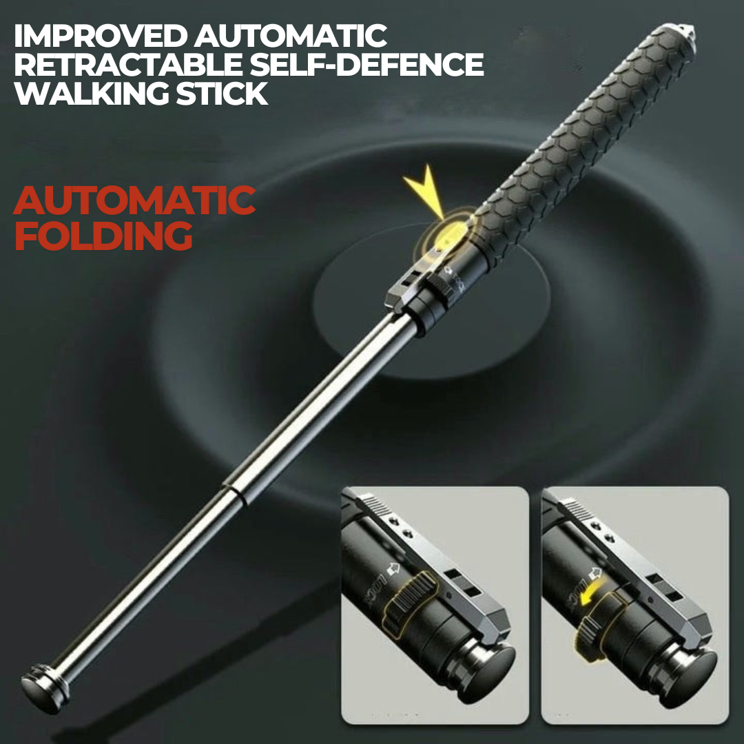Junips | Telescopic Safety Stick | Automatic One-Click Deployment | Premium Alloy Steel Construction | Anti-Slip Ergonomic Grip | Available in 39cm, 52.5cm, & 65cm Lengths
