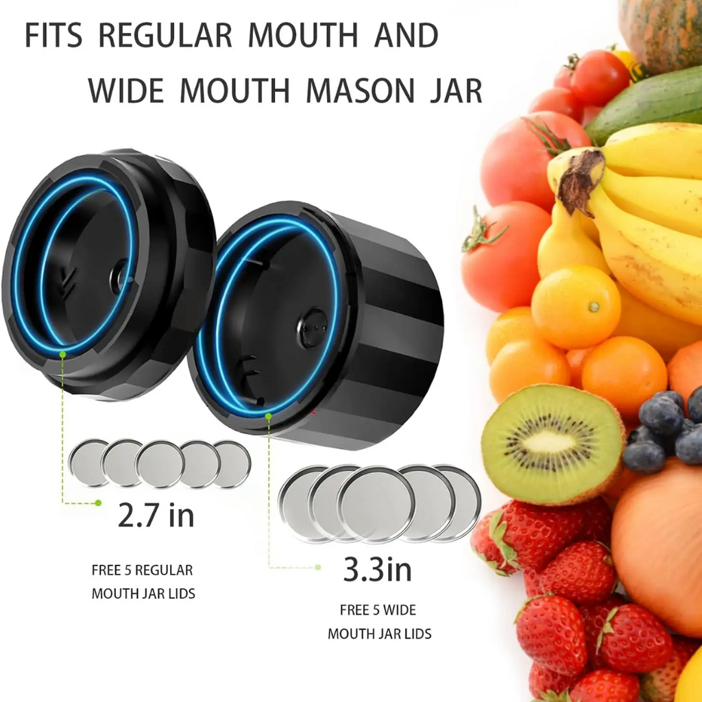 Junips | Electric Mason Jar Vacuum Sealer Set - Preserve Freshness Quickly!