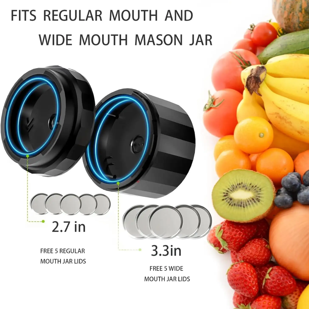 Junips | Electric Mason Jar Vacuum Sealer Set - Preserve Freshness Quickly!