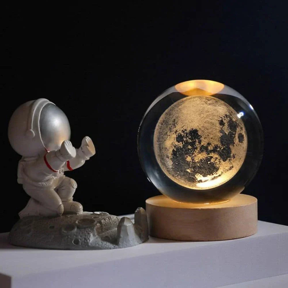 Junips | Night Light Wooden Base Crystal Ball Lamp