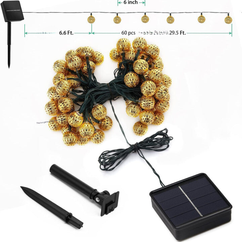 Junips | Moroccan Style Waterproof Solar String Lights - SunGlow Strings