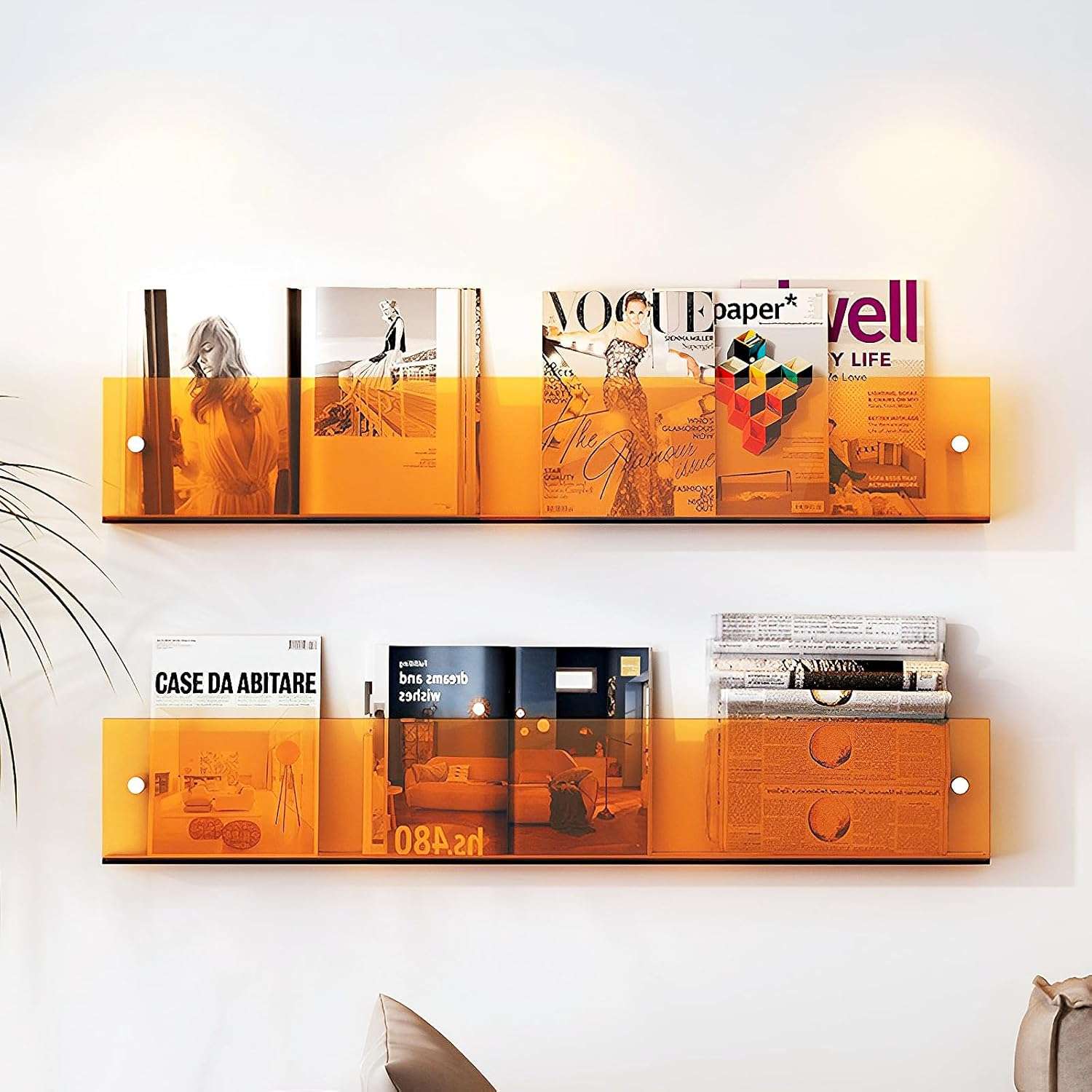 Junips | Acrylic Wall-mounted Floating Magazine Rack