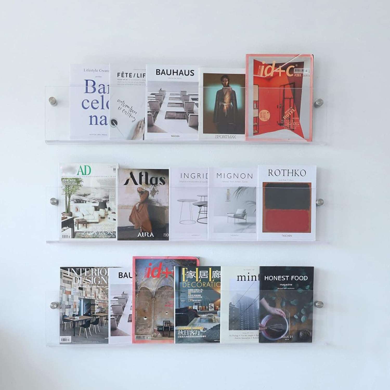 Junips | Acrylic Wall-mounted Floating Magazine Rack