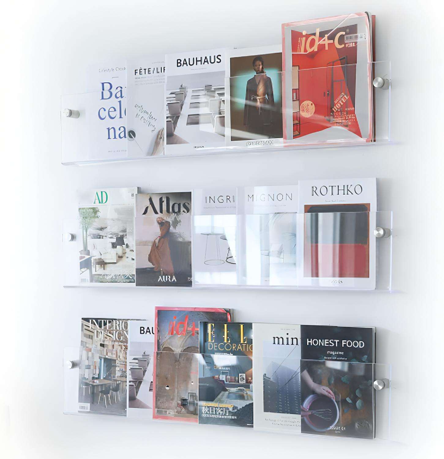 Junips | Acrylic Wall-mounted Floating Magazine Rack