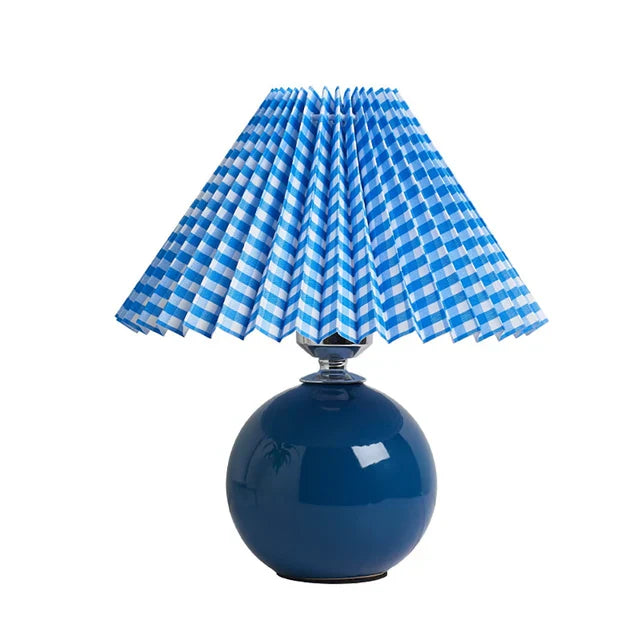 Junips | Luminous Heritage: Vintage Table Lamp with Pleated Shade – Elegant Antique Retro Nightstand Lighting Solutions