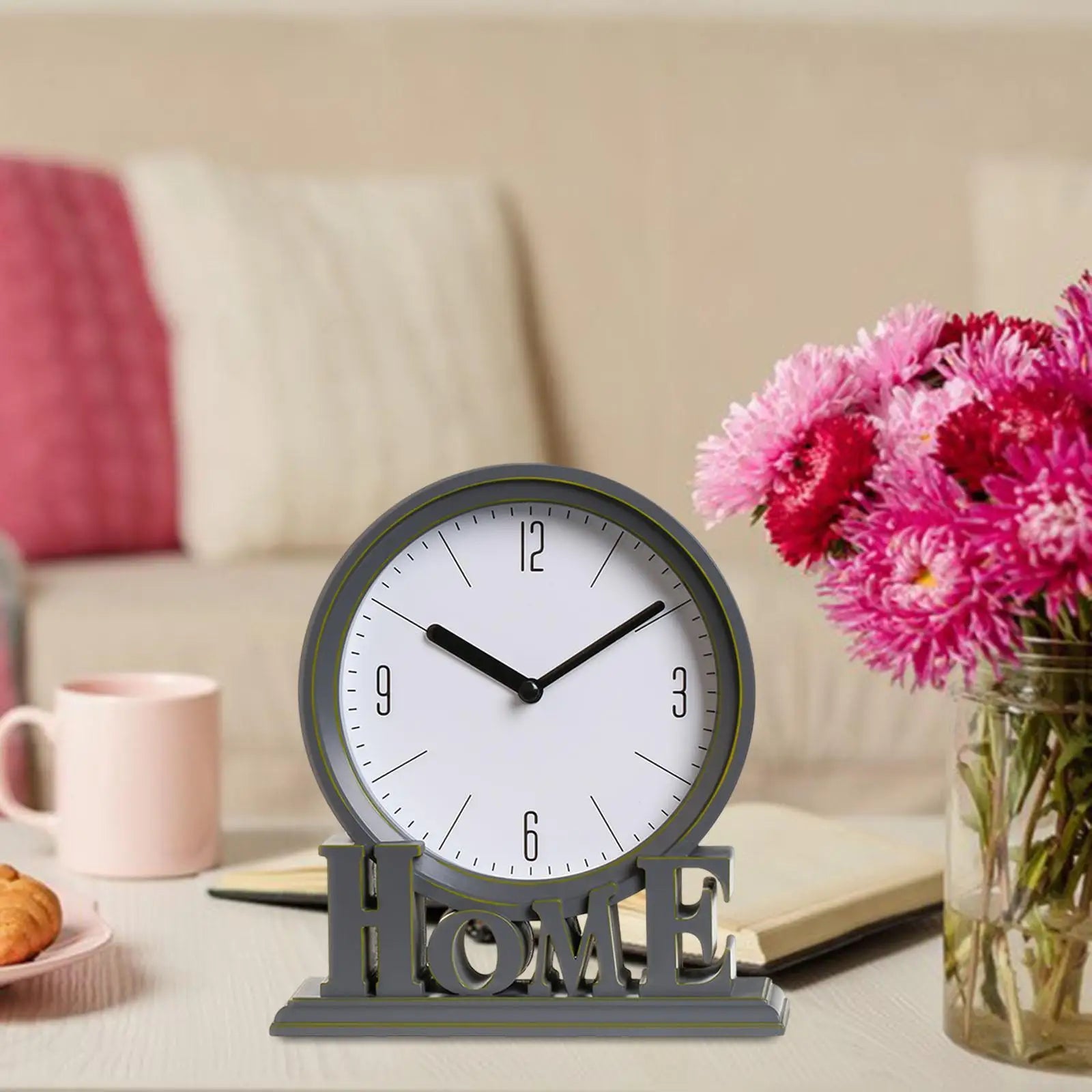 Junips | Vintage Desk Clock – Silent Clock – Home – Table Clock – Decorative – 18.5 x 6 x 20.6 cm
