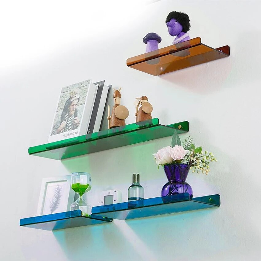 Junips | Floating Wall Shelf - Industrial Wall Shelf - Shower Shelf - Shower Board - Blue