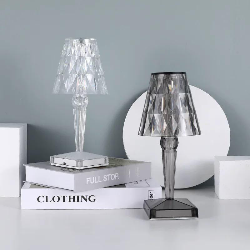 Junips | Table Lamp Crystal Acrylic Touch Rechargeable