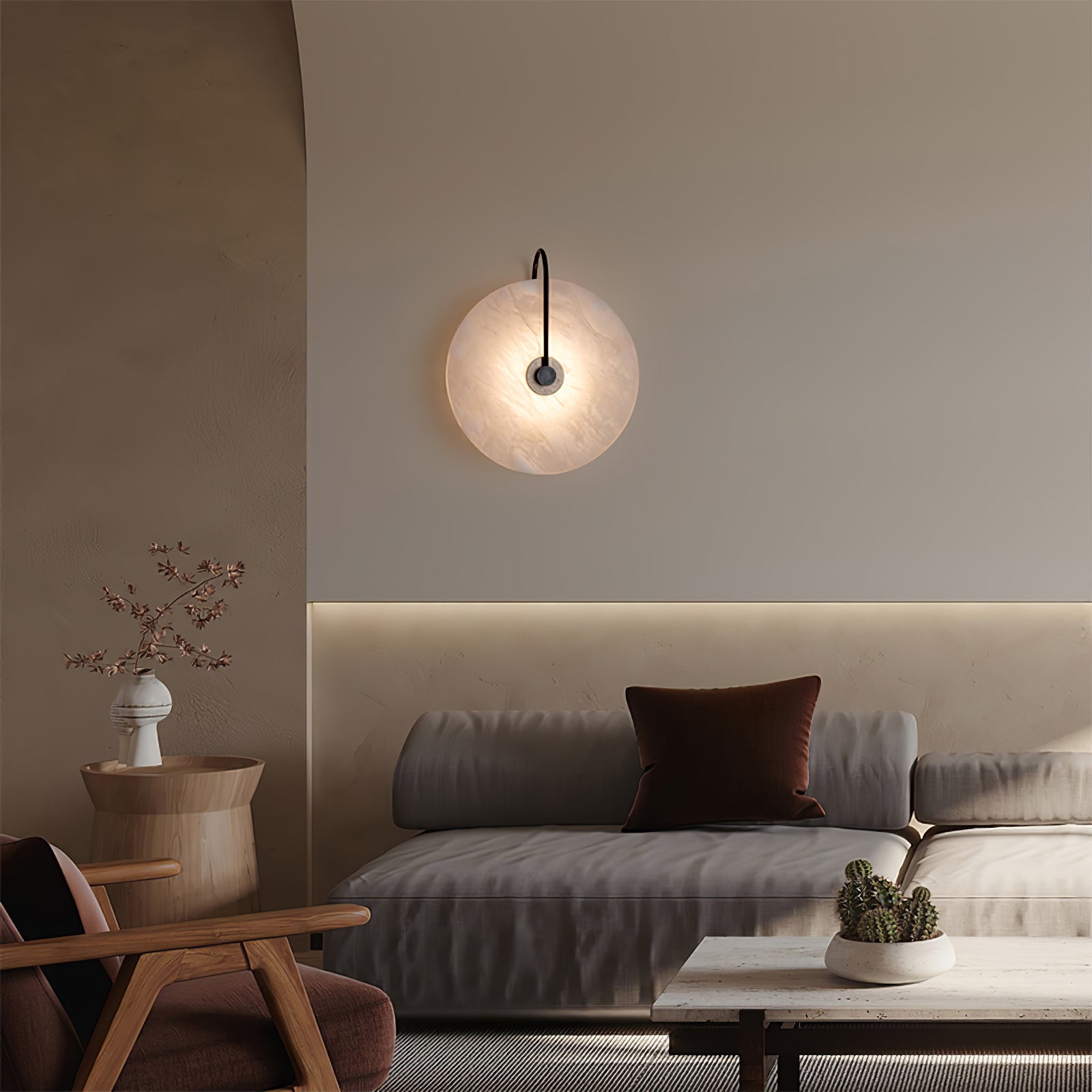 Junips | White Alabaster Wall Lamp