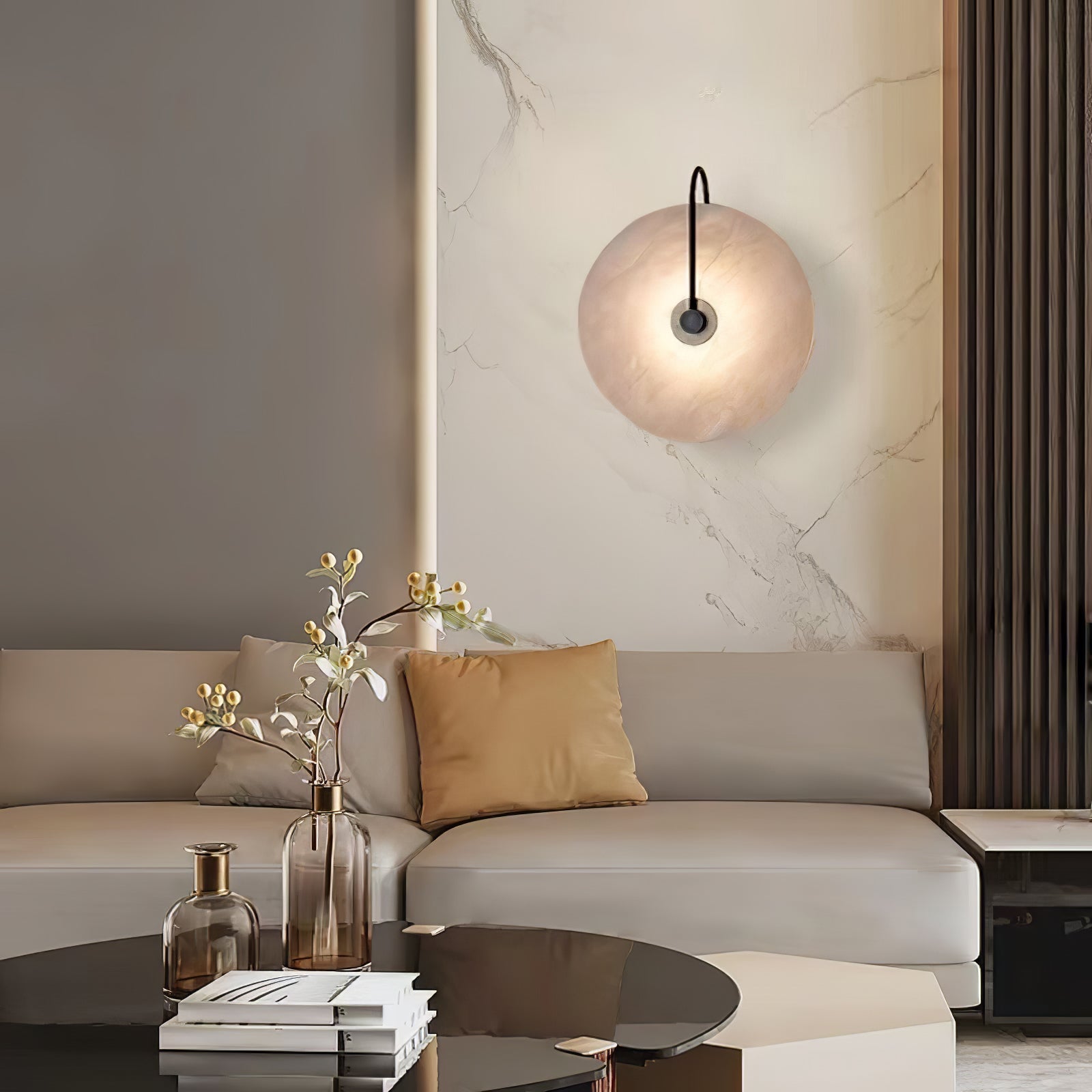 Junips | White Alabaster Wall Lamp