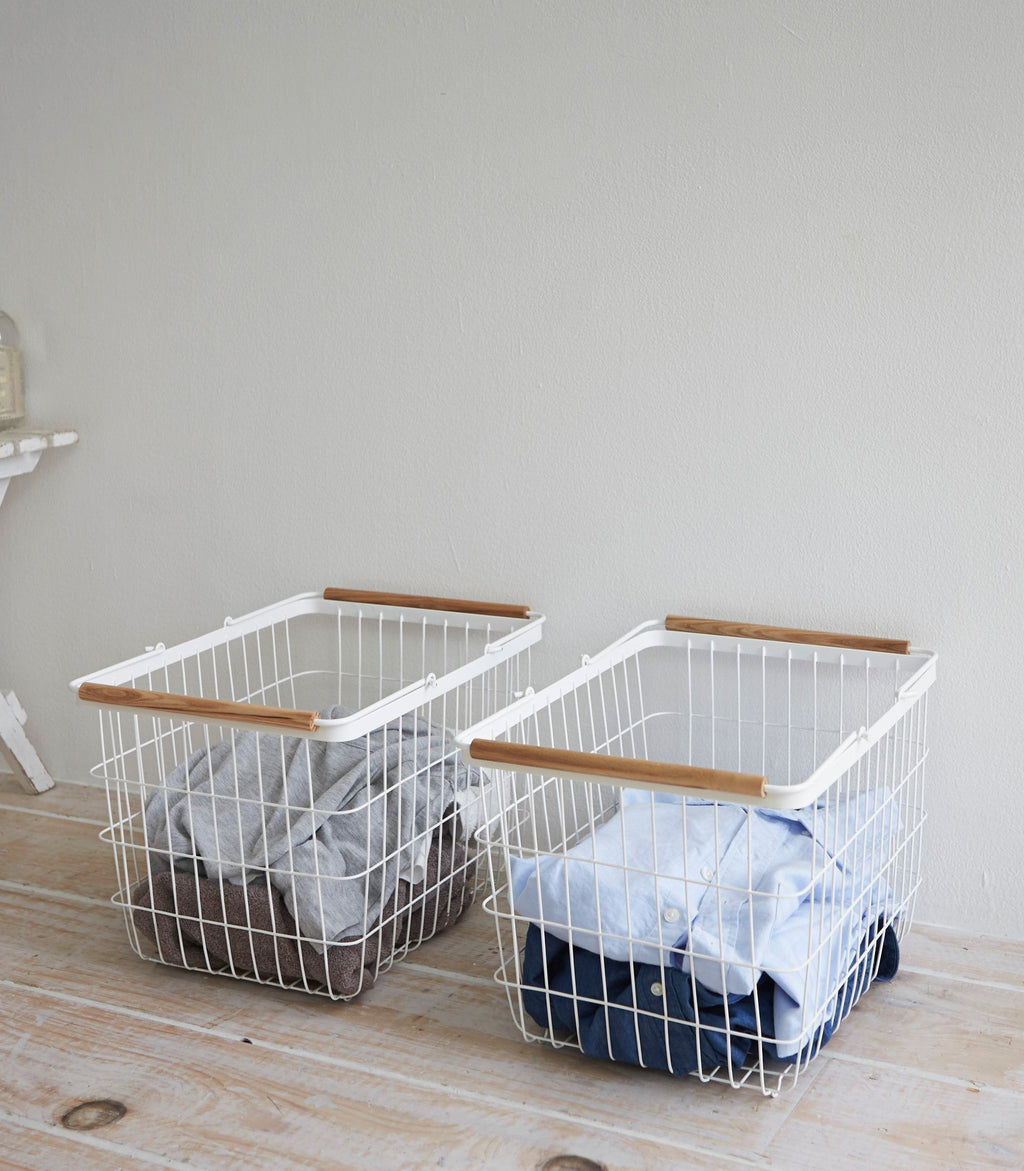 Junips | Wire basket - Two sizes - Steel + Wood