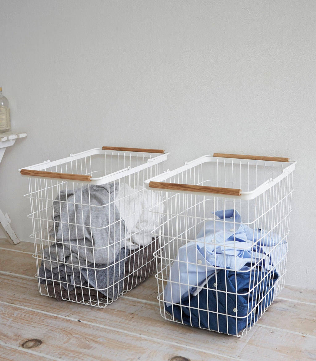 Junips | Wire basket - Two sizes - Steel + Wood
